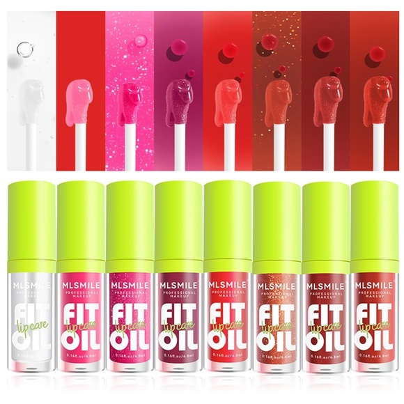 NIB  Lip Oil-Lip Glaze, Set of 8 - Picture 1 of 9